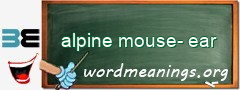 WordMeaning blackboard for alpine mouse-ear